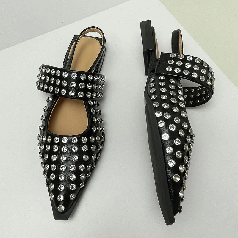 New 2025 Luxury Crystal Footwear Women Flats - Uniqwear