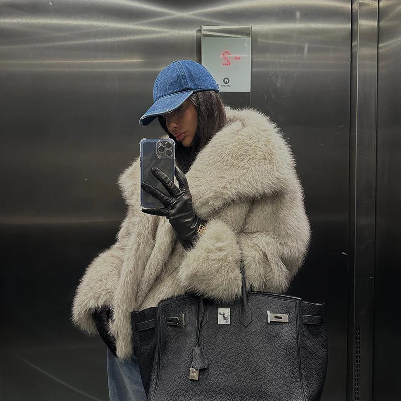 New Fashion Gradient Fluffy Fur Coat - Uniqwear