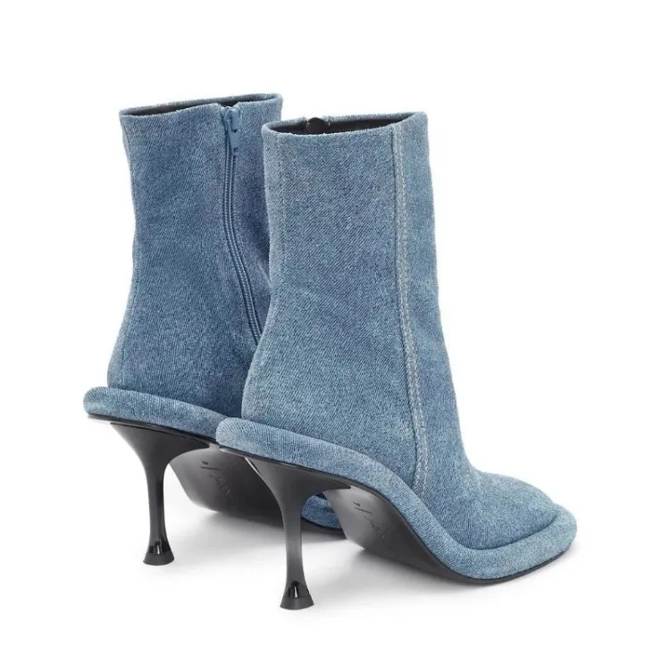 New Blue Denim Short Boots - Uniqwear