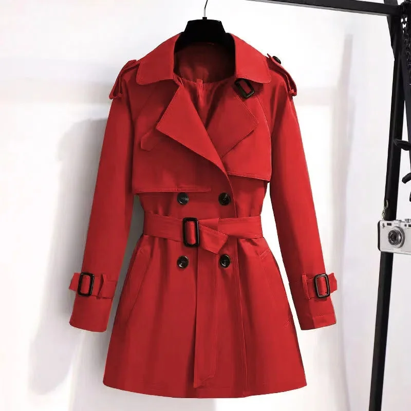 Women Jackets Double Breasted Streetwear Trench - Uniqwear