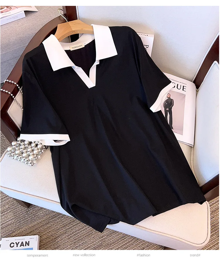 Plus Size Women's Loose Short Sleeve T-shirt - Uniqwear