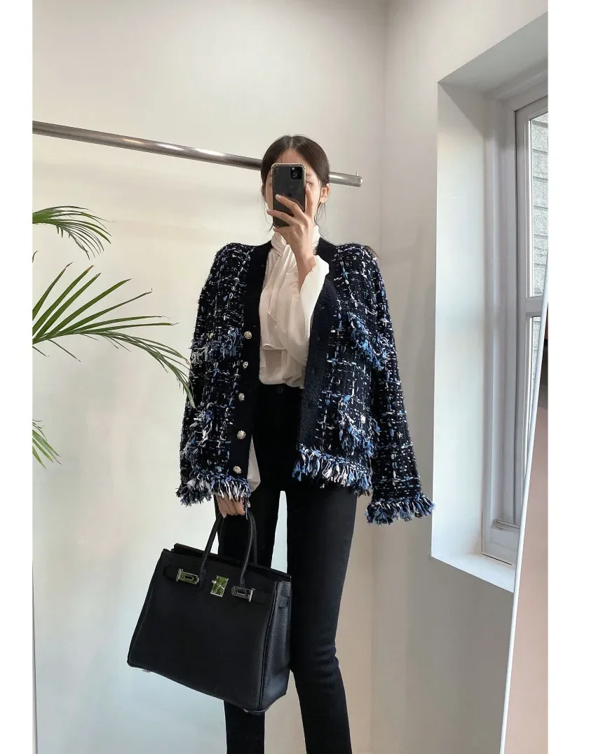 Vintage Tassels Patchwork Jacket Casual Fashion Female - Uniqwear