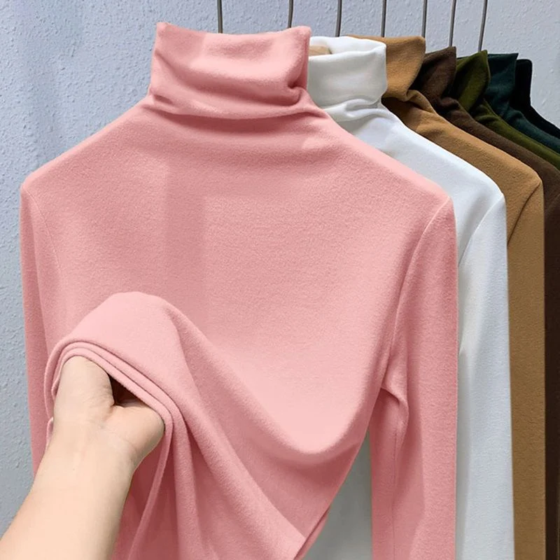 Women's Turtleneck Thick Long Sleeve Pullover - Uniqwear