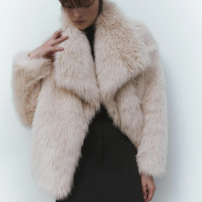 New Fashion Gradient Fluffy Fur Coat - Uniqwear