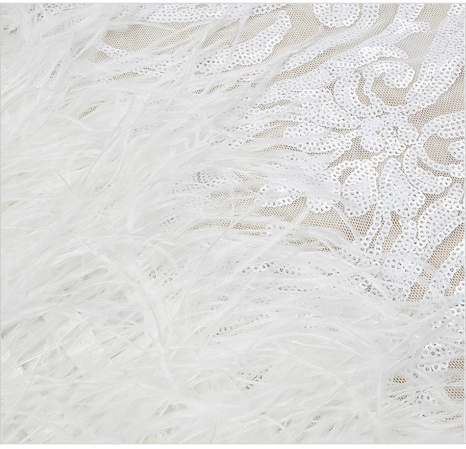 Luxury Diamond Beaded Feather Dress - Uniqwear