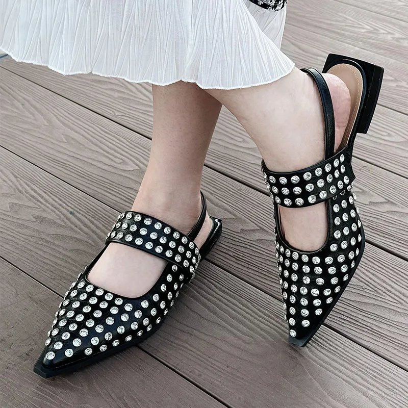 New 2025 Luxury Crystal Footwear Women Flats - Uniqwear