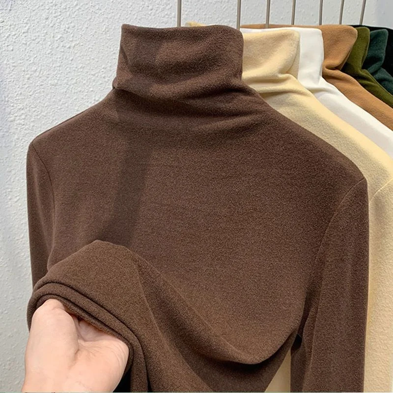 Women's Turtleneck Thick Long Sleeve Pullover - Uniqwear