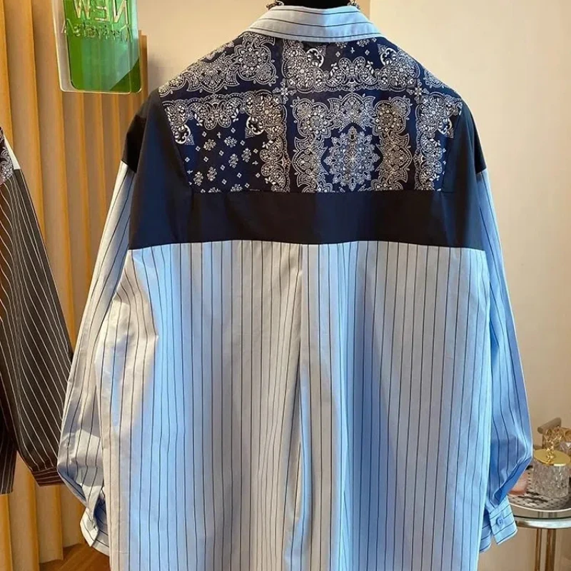 Folk Vintage Women's New Patchwork Polo Collar Shirts - Uniqwear