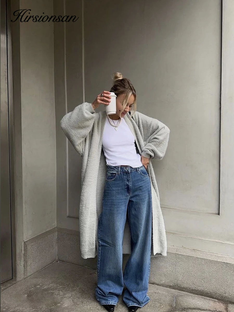 Soft Knitted Set Casual Long Cardigan with Vest Midi Dress - Uniqwear
