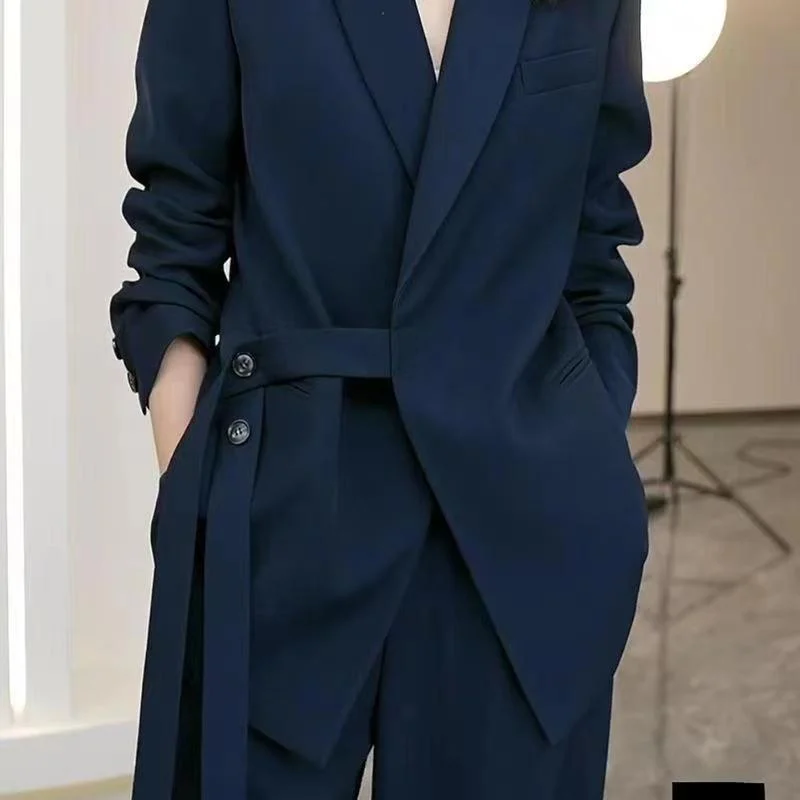 Women's Suit Elegant Loose Blazers Wide Leg Pants - Uniqwear