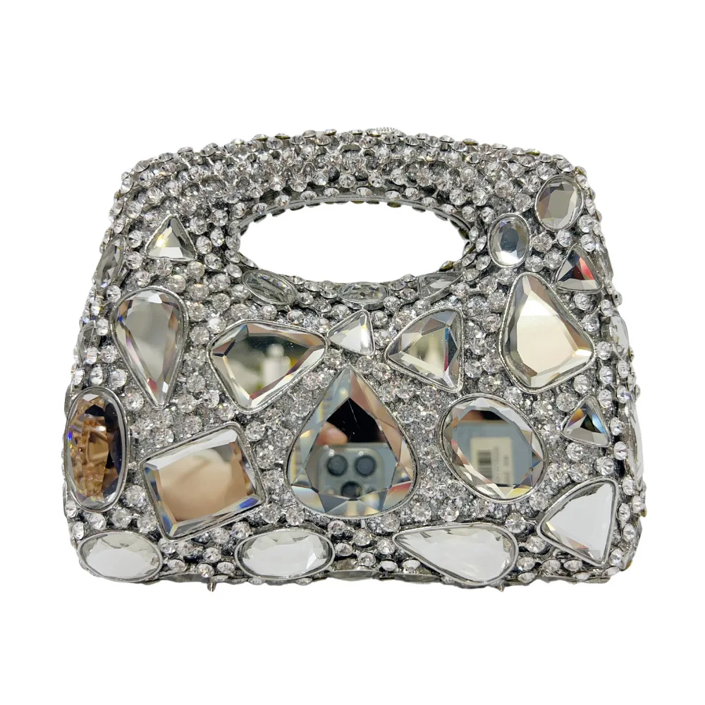 Women Gold Crystal Clutch Purse Gems Evening Bags - Uniqwear