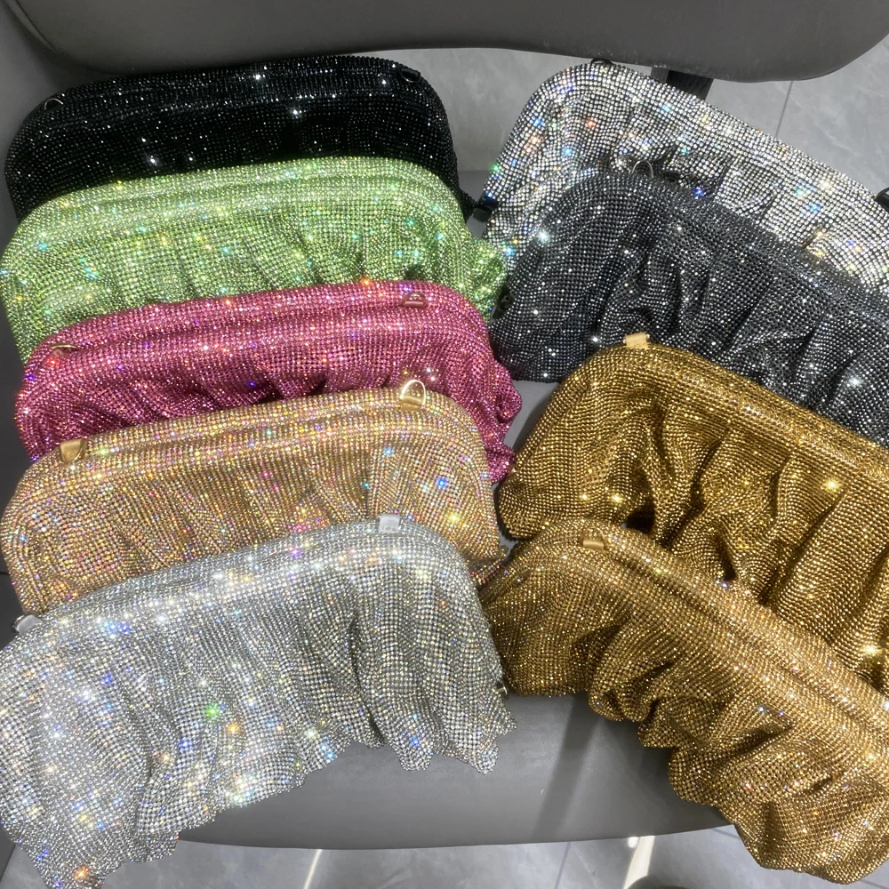 Shiny Rhinestones Handmade Evening Clutch Bags - Uniqwear