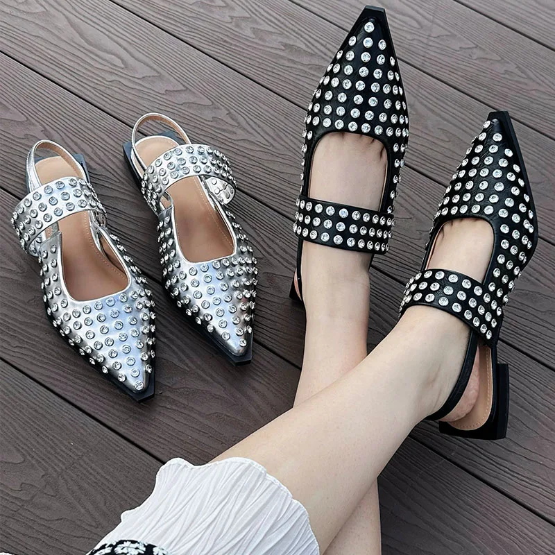 New 2025 Luxury Crystal Footwear Women Flats - Uniqwear