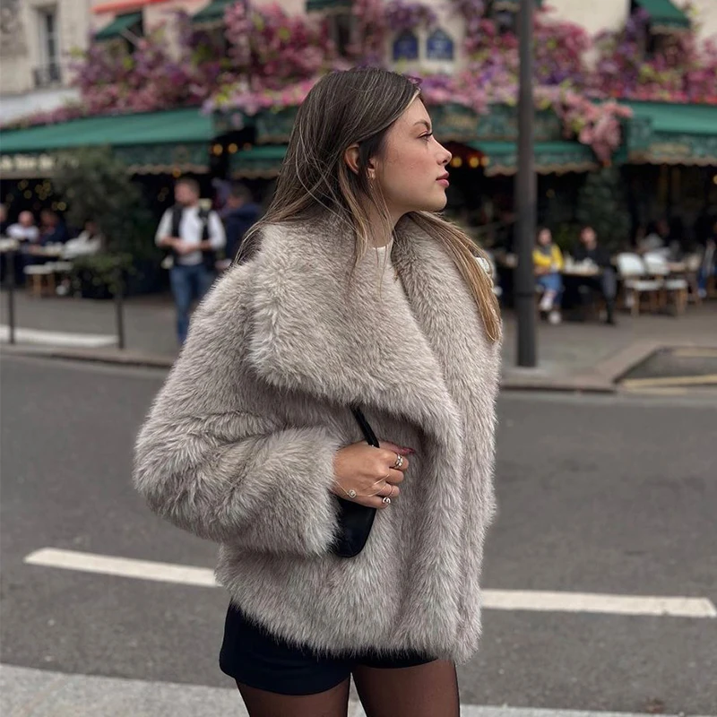 New Fashion Gradient Fluffy Fur Coat - Uniqwear