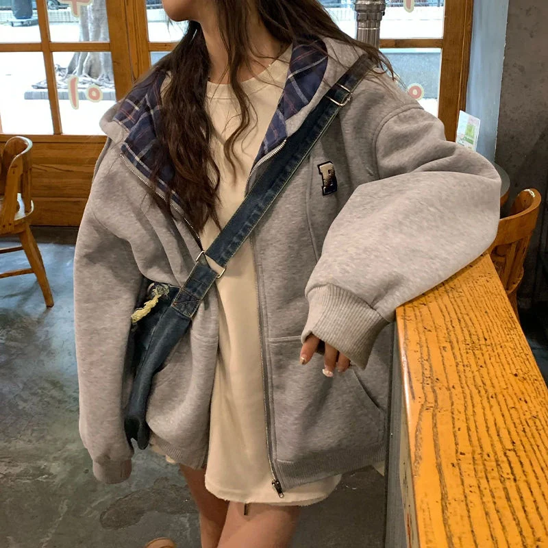 Brown Zip Up Hoodie Women - Uniqwear