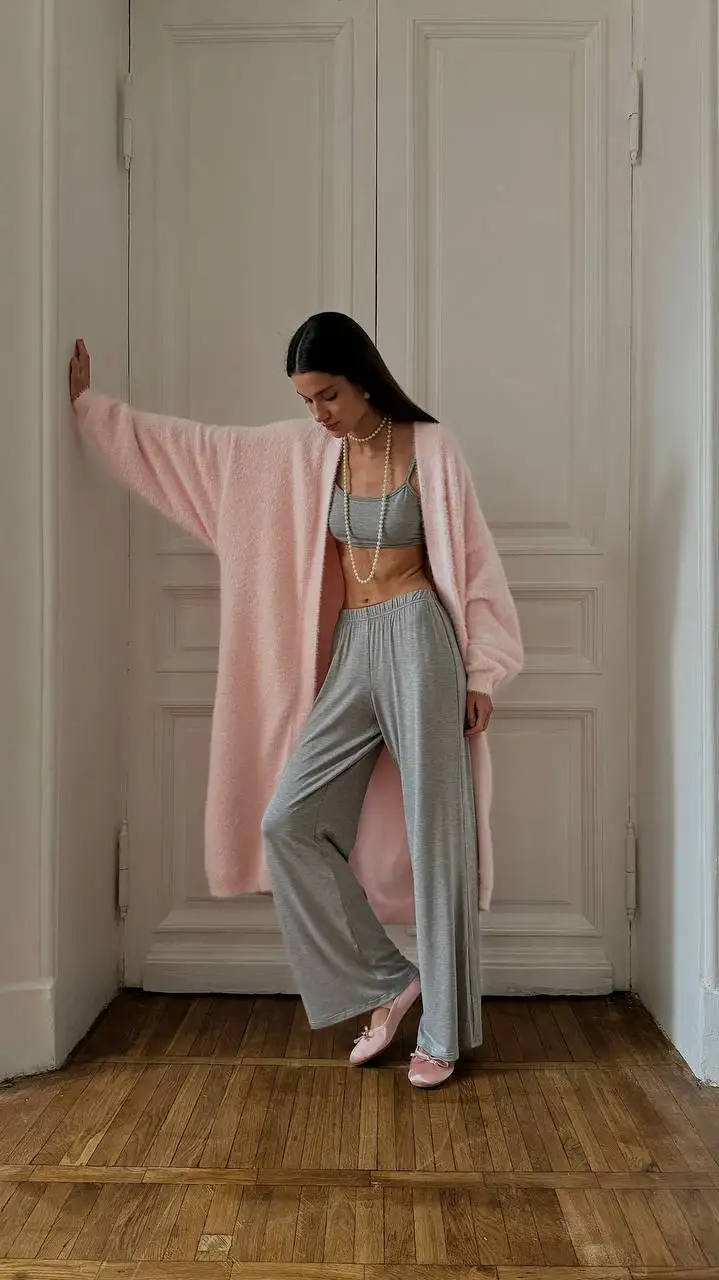 Soft Knitted Set Casual Long Cardigan with Vest Midi Dress - Uniqwear