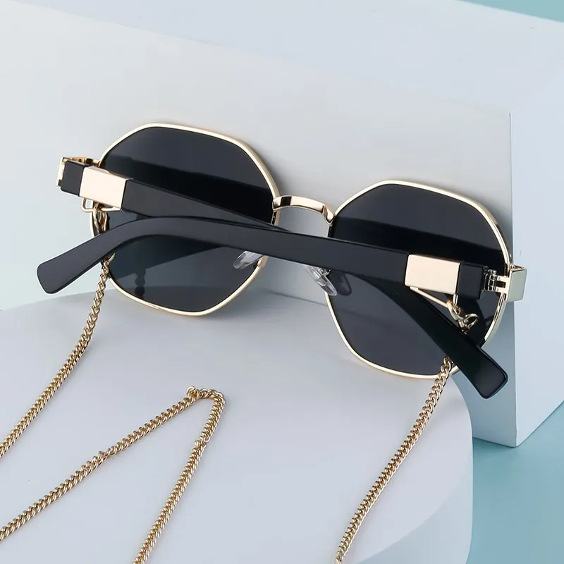 Polygon Sunglasses Women With Chain - Uniqwear