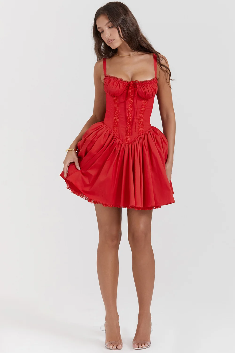 Sexy Lace Print Mini Dress - Uniqwear