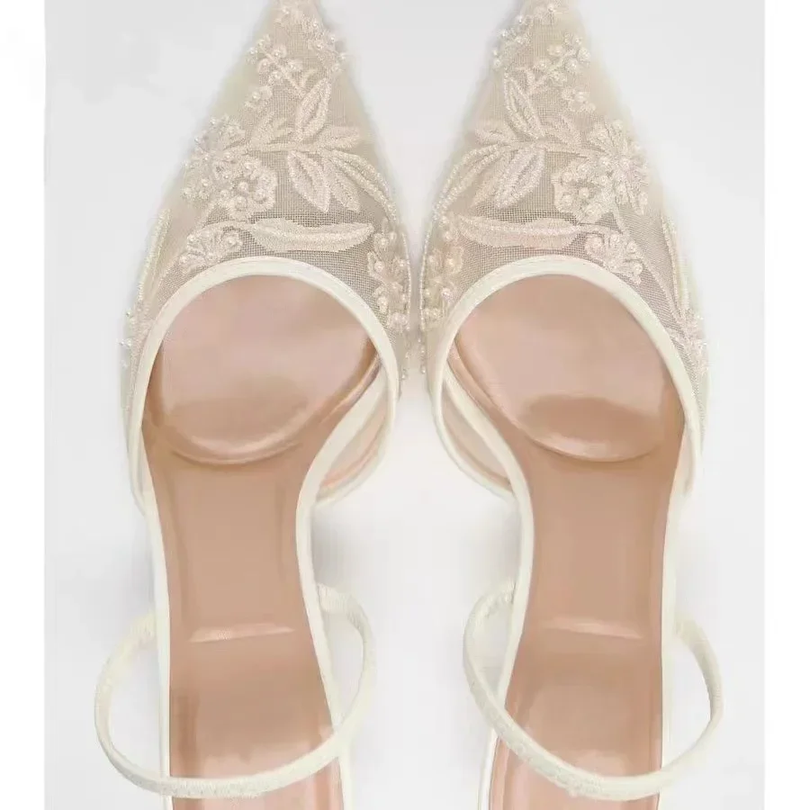 Mesh Embroidered Brand Sandals Women - Uniqwear