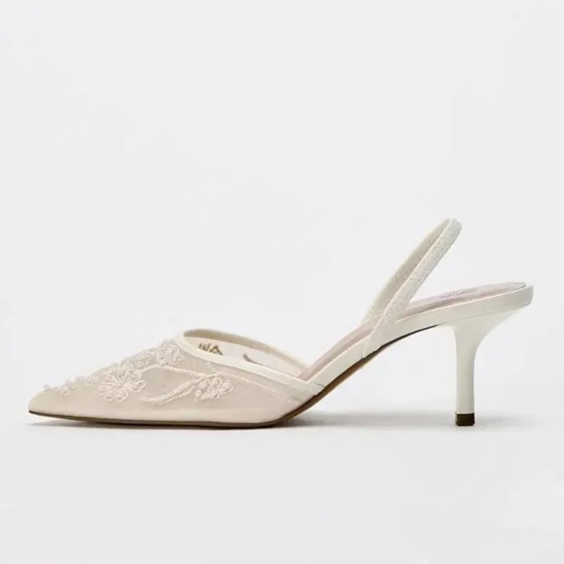 Mesh Embroidered Brand Sandals Women - Uniqwear