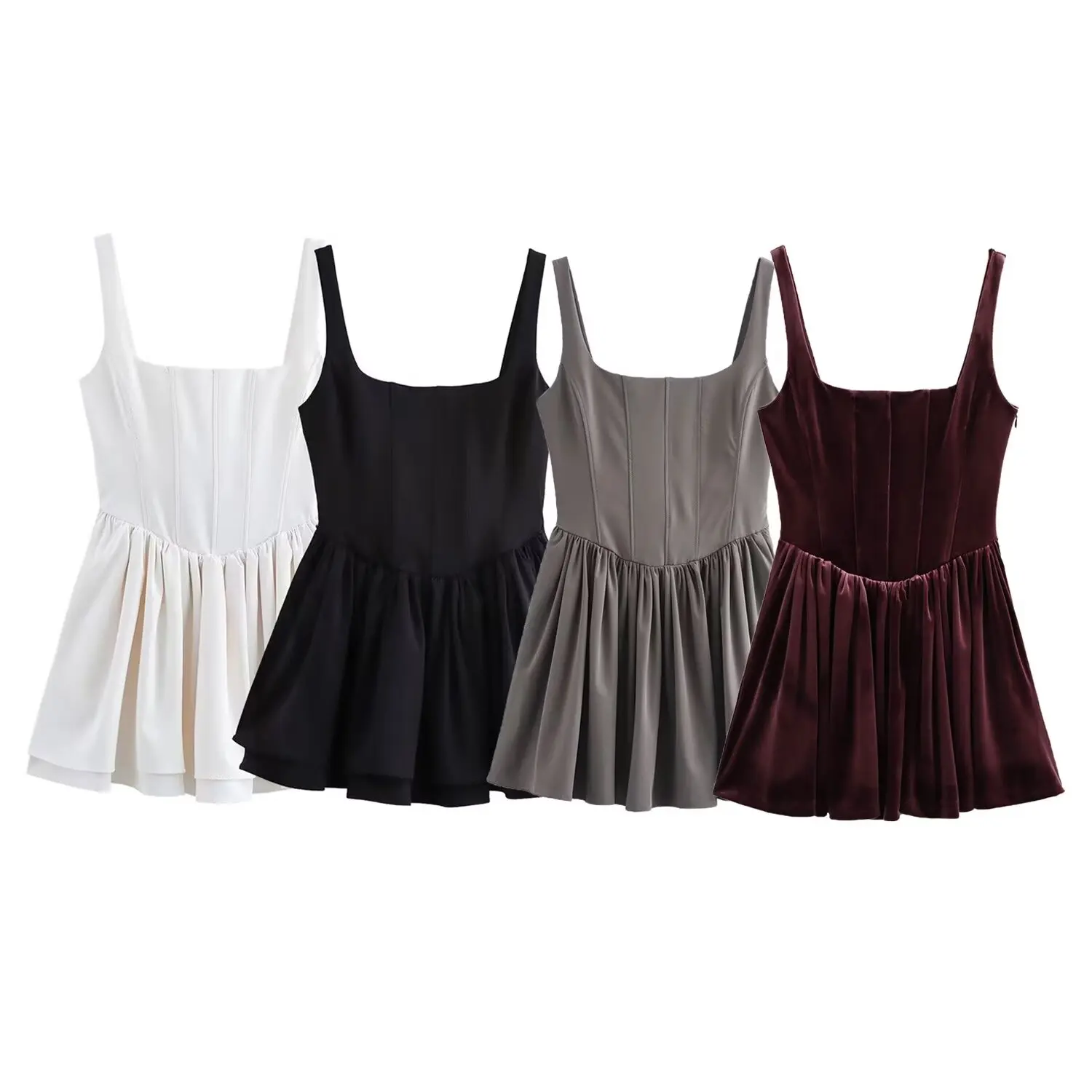Female Sexy Slim Mini Solid Color Dress - Uniqwear