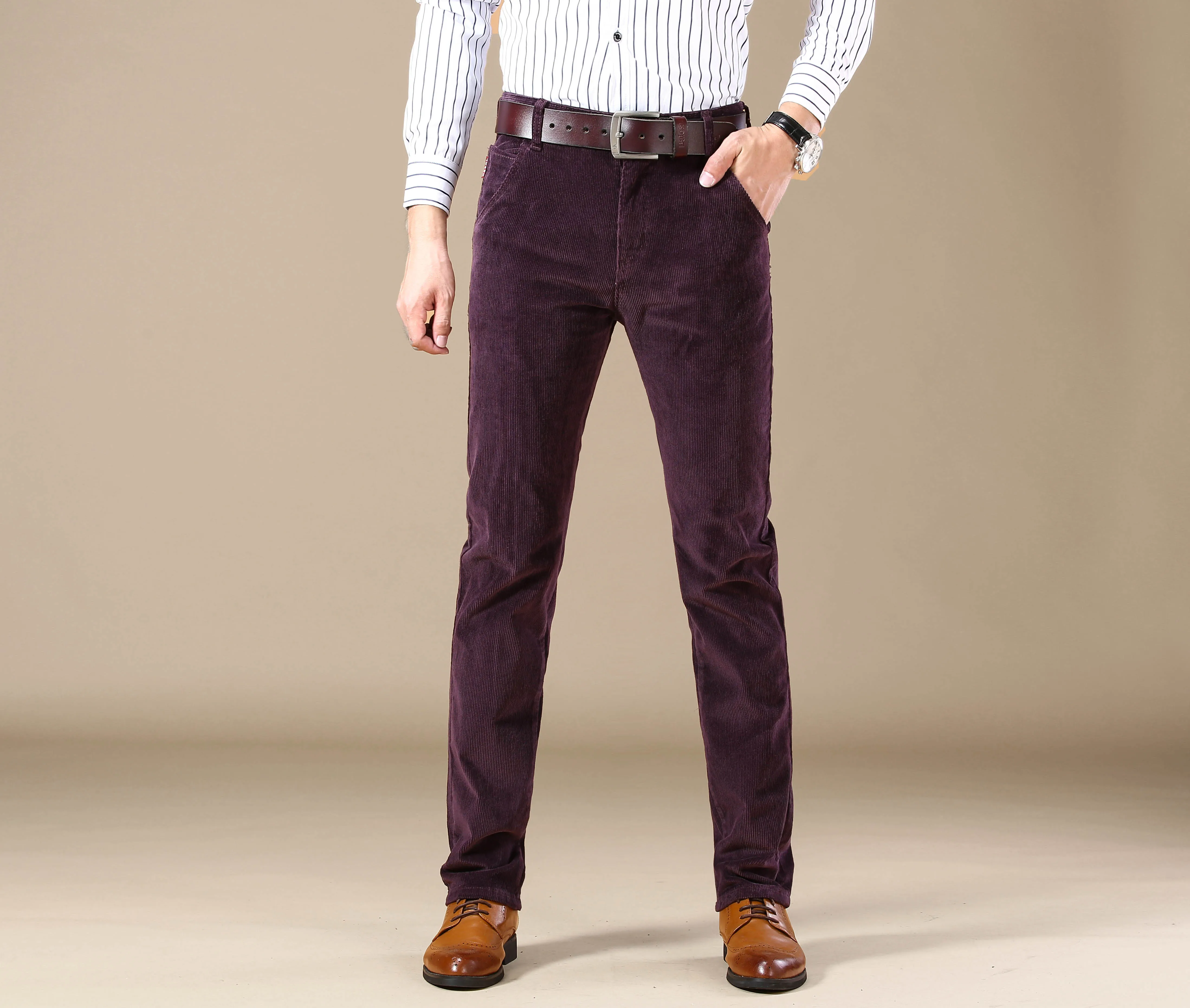 New Business Men's Straight Corduroy Pants - Uniqwear