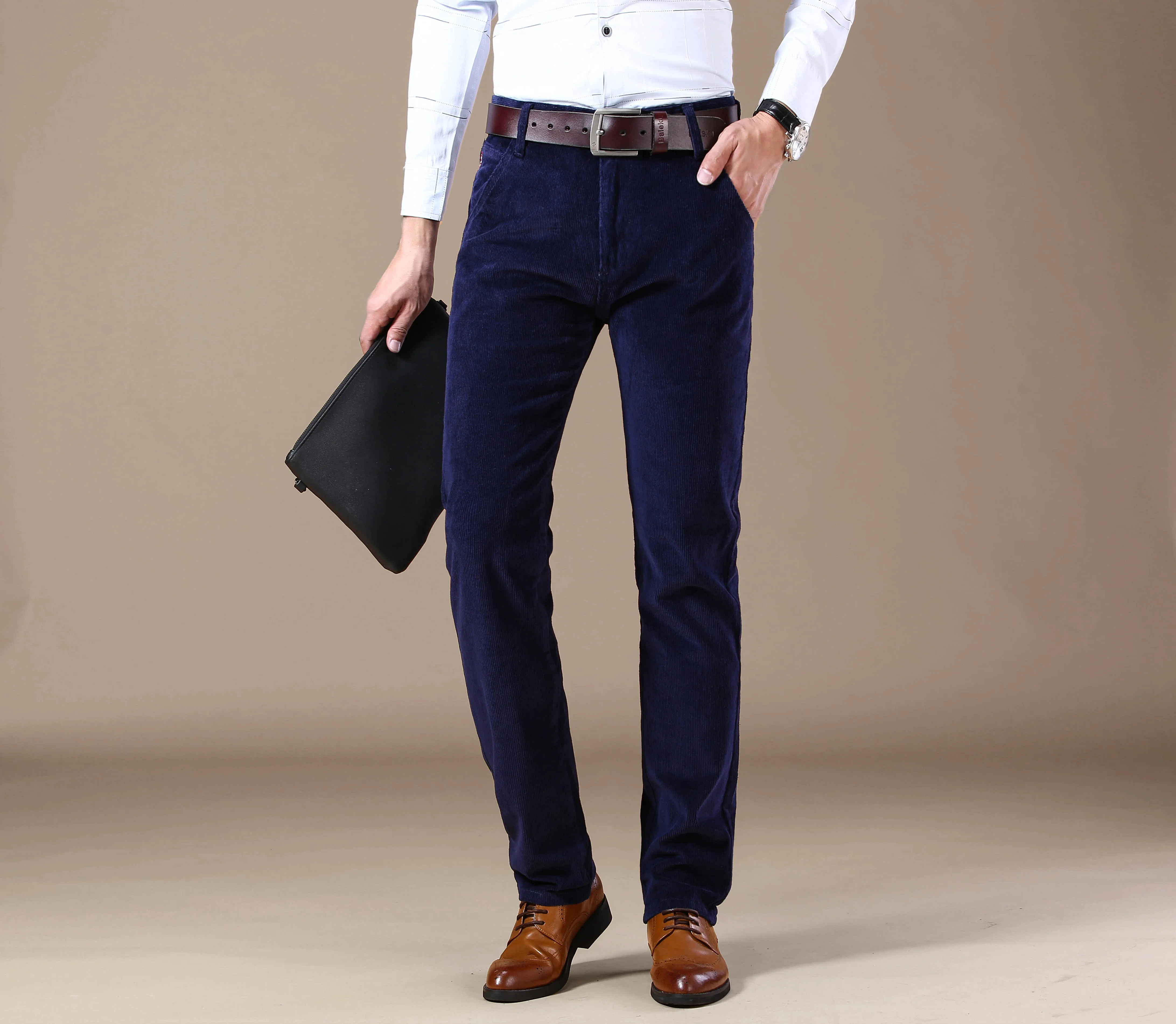 New Business Men's Straight Corduroy Pants - Uniqwear