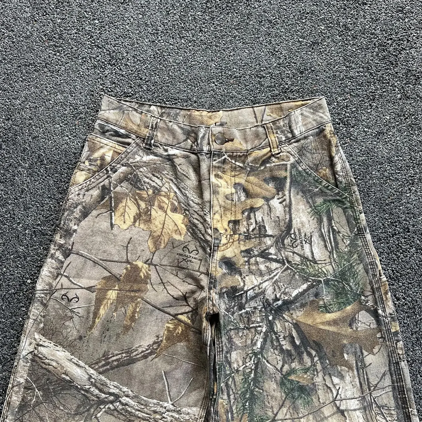 Style Leaf Print Jeans Oversized Streetwear Men - Uniqwear