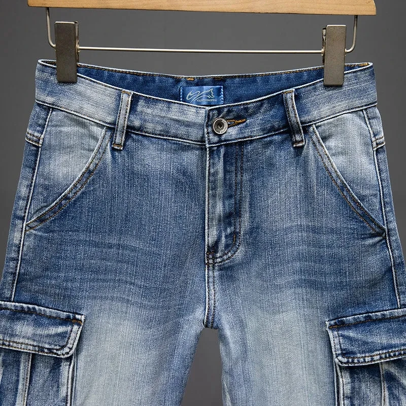 Multi-pocket Denim Shorts Men - Uniqwear