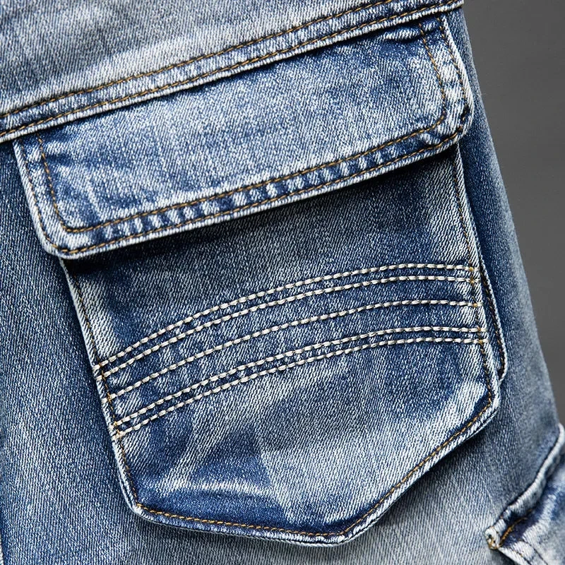 Multi-pocket Denim Shorts Men - Uniqwear