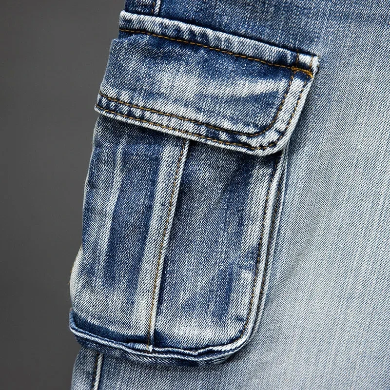 Multi-pocket Denim Shorts Men - Uniqwear