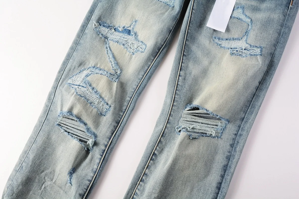 Streetwear Men's Distressed Skinny Button Fly Jeans - Uniqwear