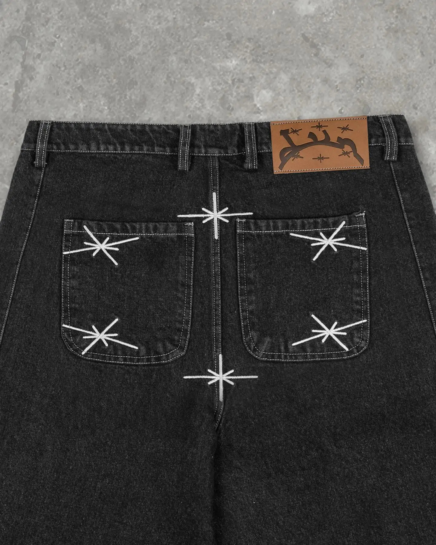 New Divin Street Geometry Baggy Denim Shorts - Uniqwear