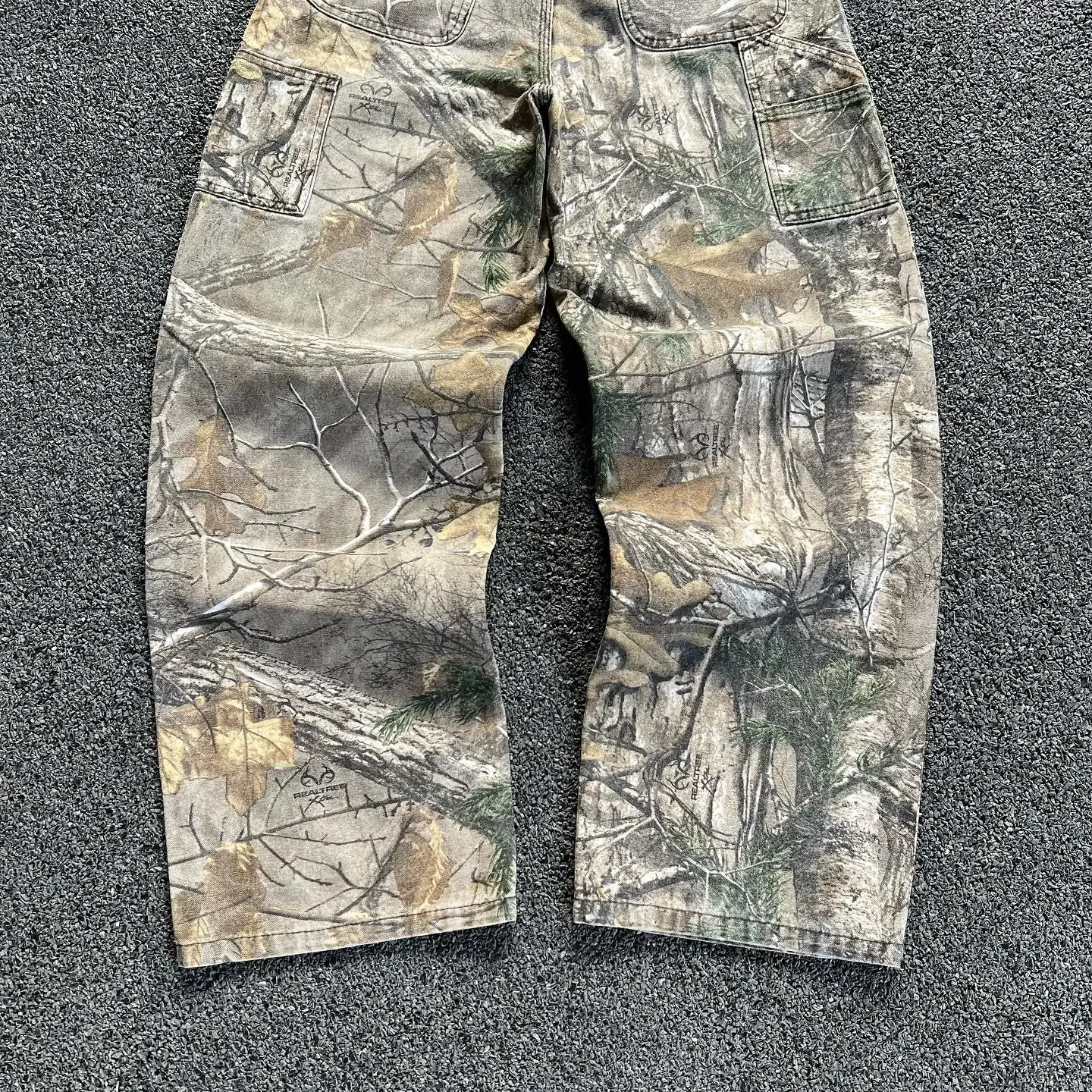 Style Leaf Print Jeans Oversized Streetwear Men - Uniqwear