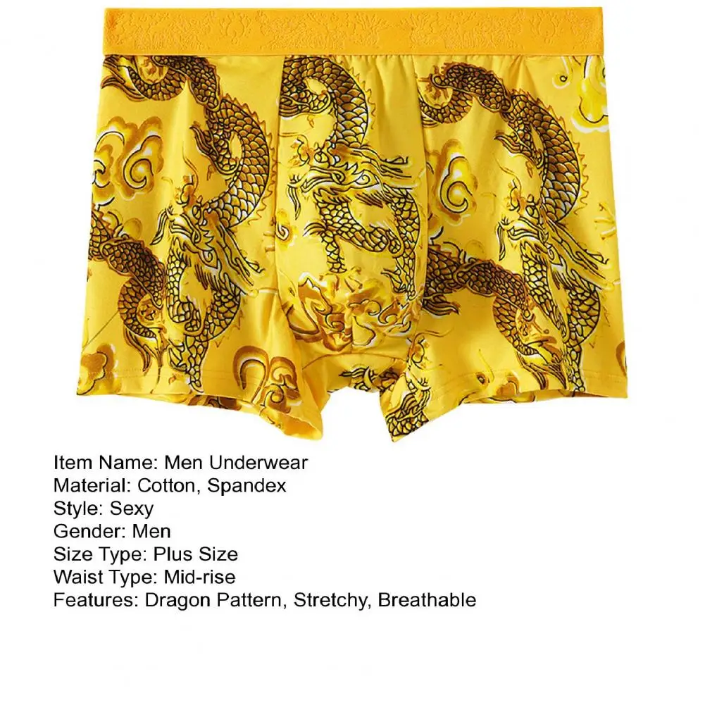 1Pc Men Dragon Pattern Underwear Men - Uniqwear