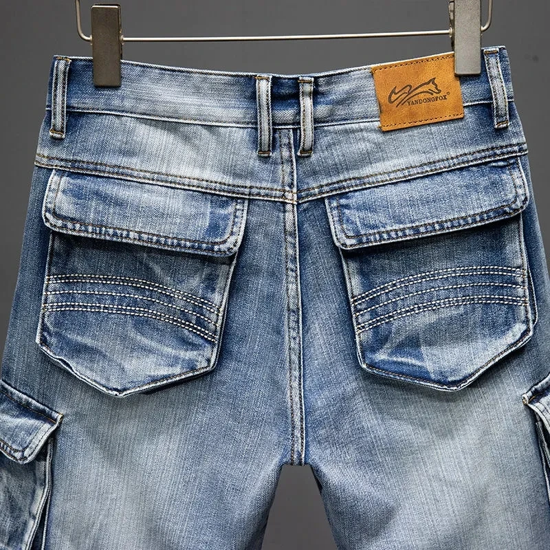 Multi-pocket Denim Shorts Men - Uniqwear