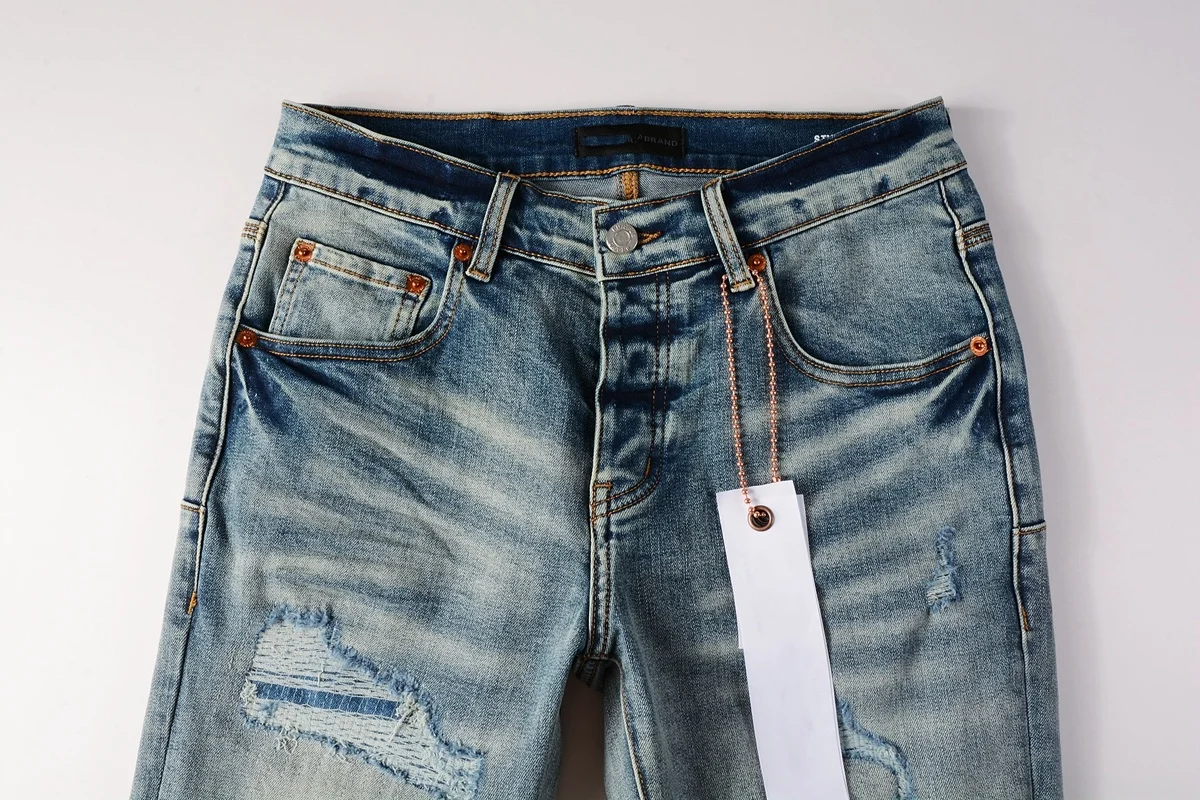 Streetwear Men's Distressed Skinny Button Fly Jeans - Uniqwear