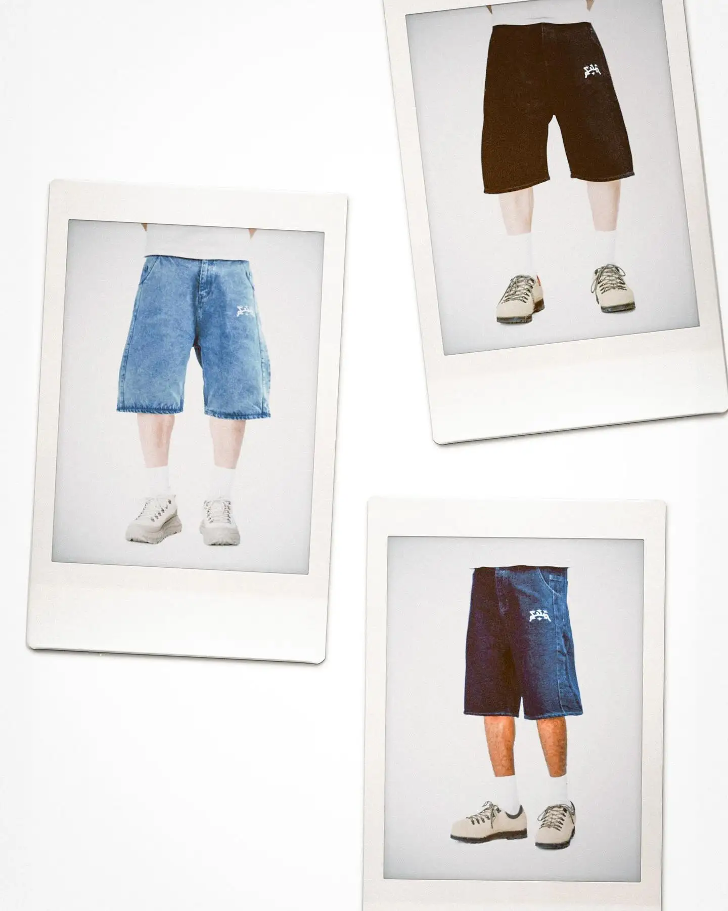 New Divin Street Geometry Baggy Denim Shorts - Uniqwear