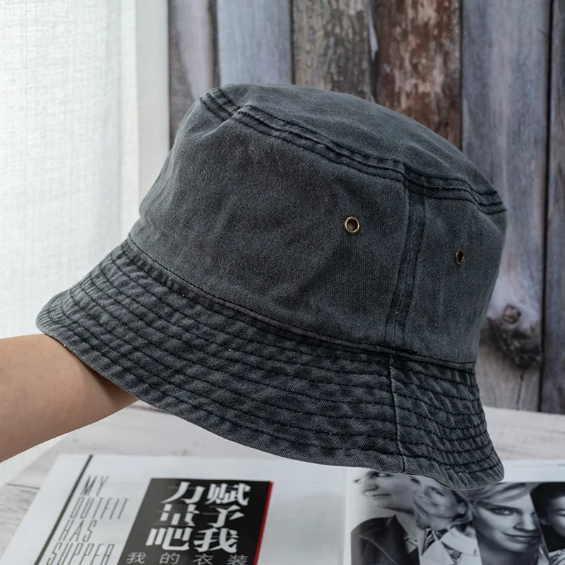 New Unisex Bucket Hat Washed Denim Cap - Uniqwear