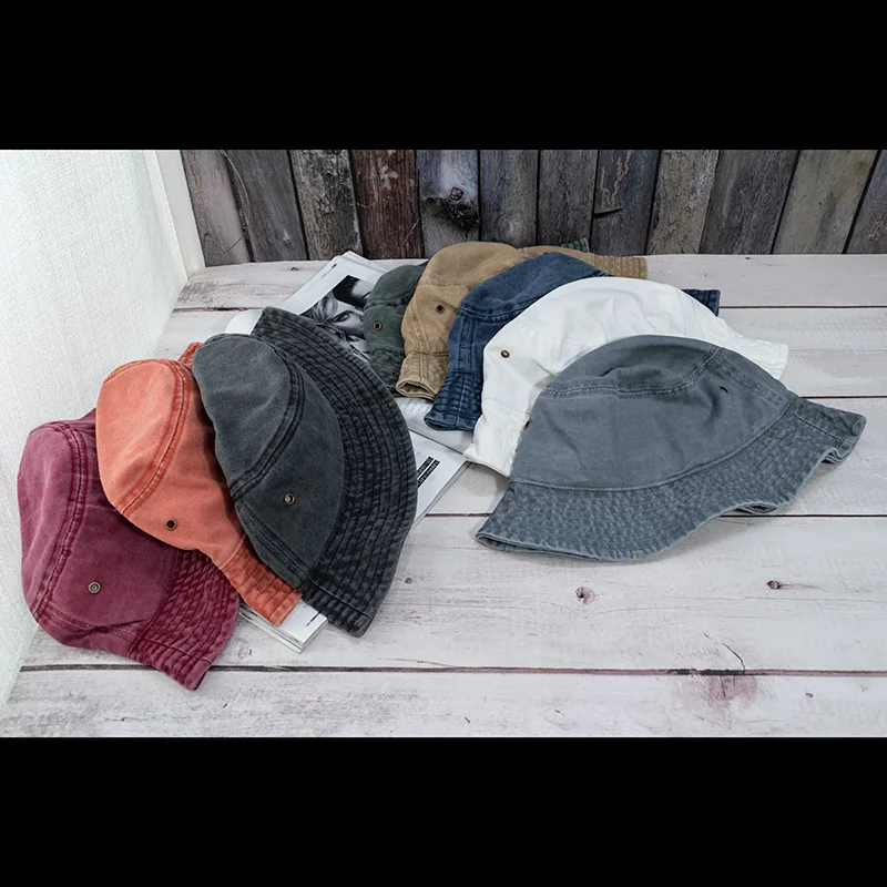 New Unisex Bucket Hat Washed Denim Cap - Uniqwear