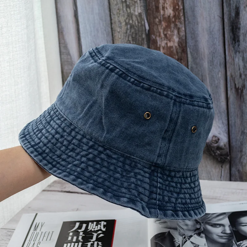 New Unisex Bucket Hat Washed Denim Cap - Uniqwear