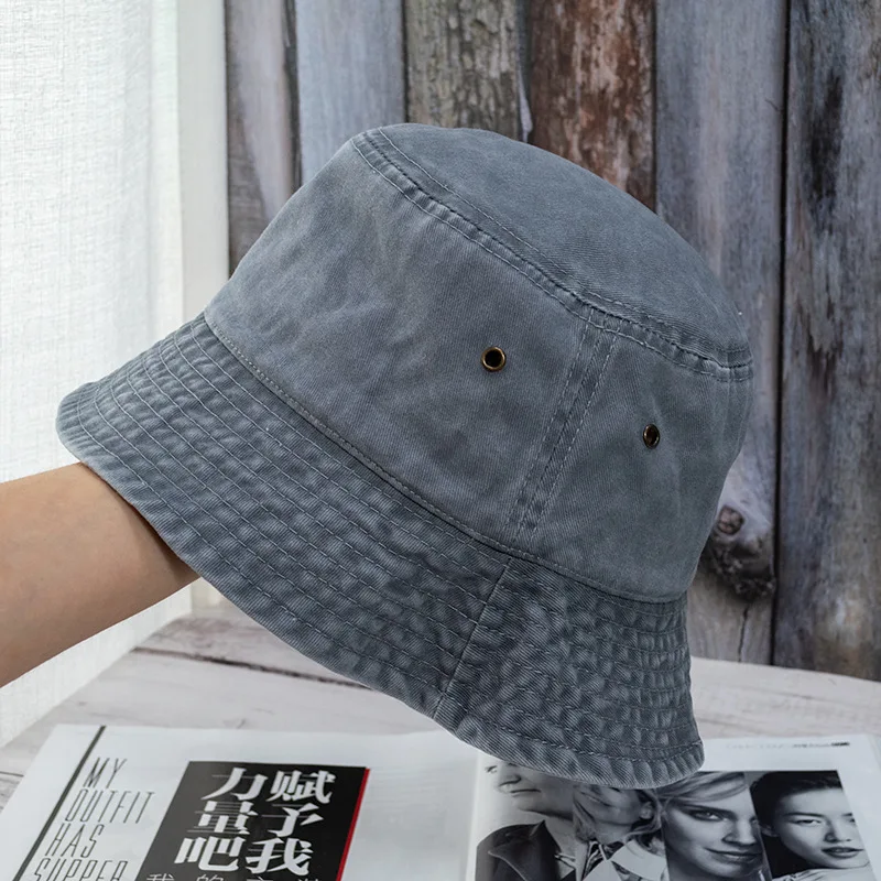 New Unisex Bucket Hat Washed Denim Cap - Uniqwear