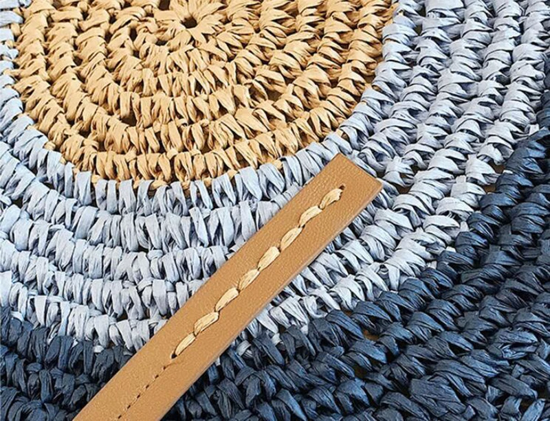 Large Capacity Round Women Straw Bag Summer Bags - Uniqwear