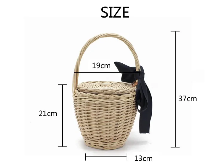 Hand Bag Tote Travel Clutch Bohemian Straw Women Basket - Uniqwear
