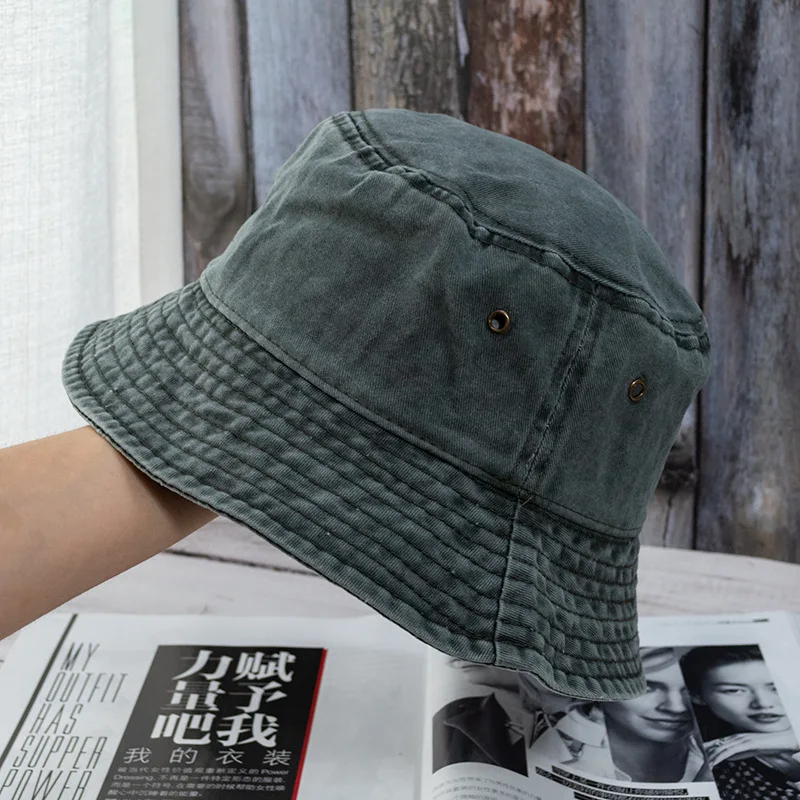 New Unisex Bucket Hat Washed Denim Cap - Uniqwear