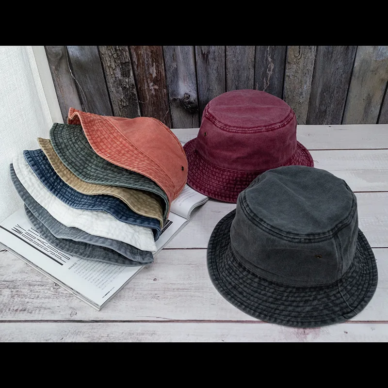 New Unisex Bucket Hat Washed Denim Cap - Uniqwear