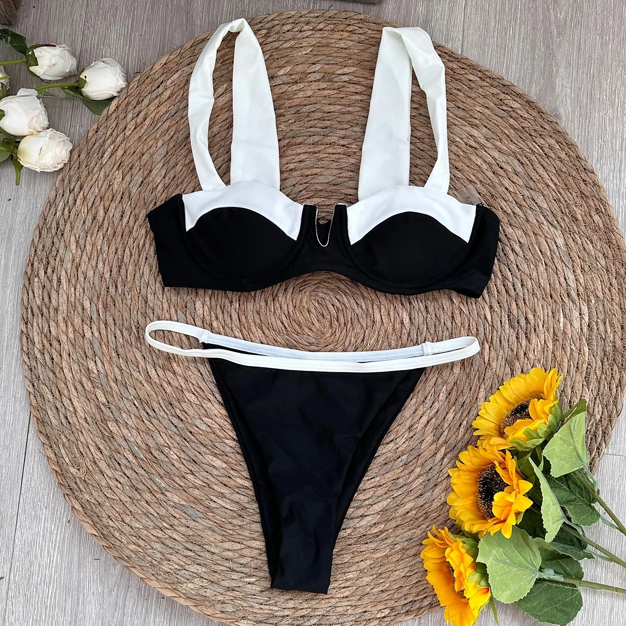 Solid Thong Brazilian Bikinis Swimwear Women - Uniqwear