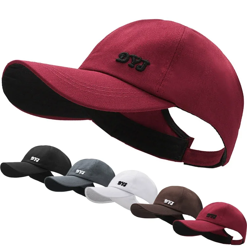 Summer Long Brim Sunhat Women Ponytail Caps Hat - Uniqwear