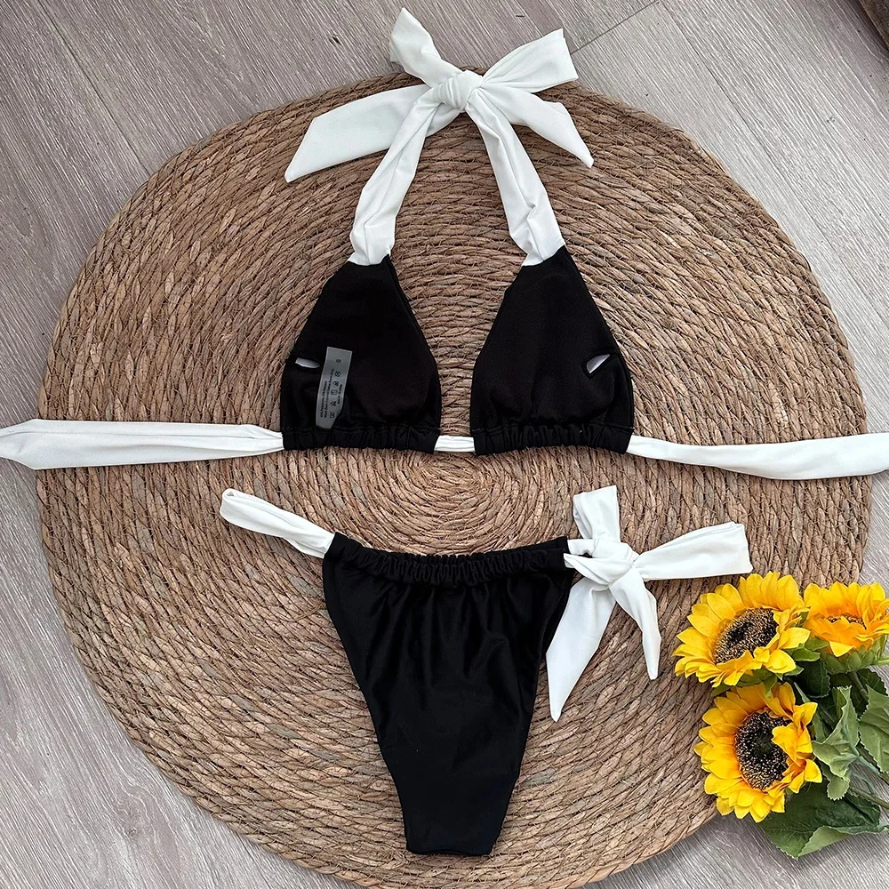 Solid Thong Brazilian Bikinis Swimwear Women - Uniqwear