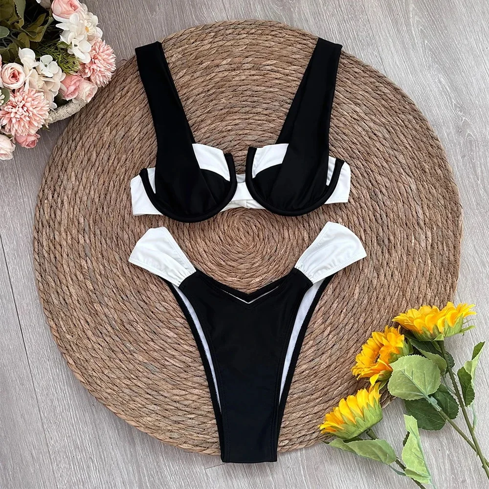 Solid Thong Brazilian Bikinis Swimwear Women - Uniqwear